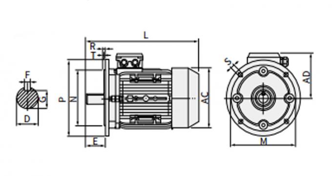 50Hz 60Hz Αδιάβροχος 0.09kw 0.12Hp Τετράπολος Ασύγχρονος Ηλεκτρικός Κινητήρας 380V 1500RPM Τριφασικός Κλειστού Τύπου 220V Εναλλασσόμενης Τάσης 11